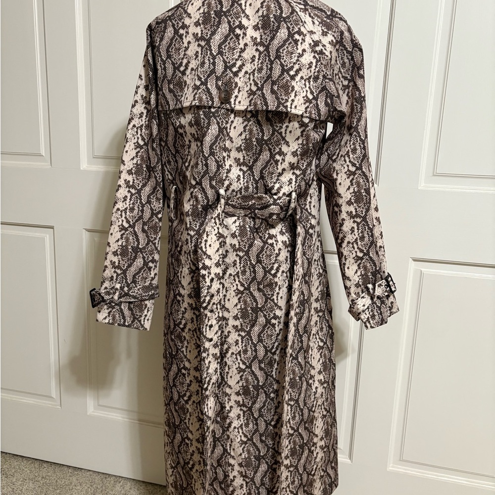 Rebecca Minkoff Snake Print Belted Double Breasted Trench Coat NWT Size S - Picture 8 of 11